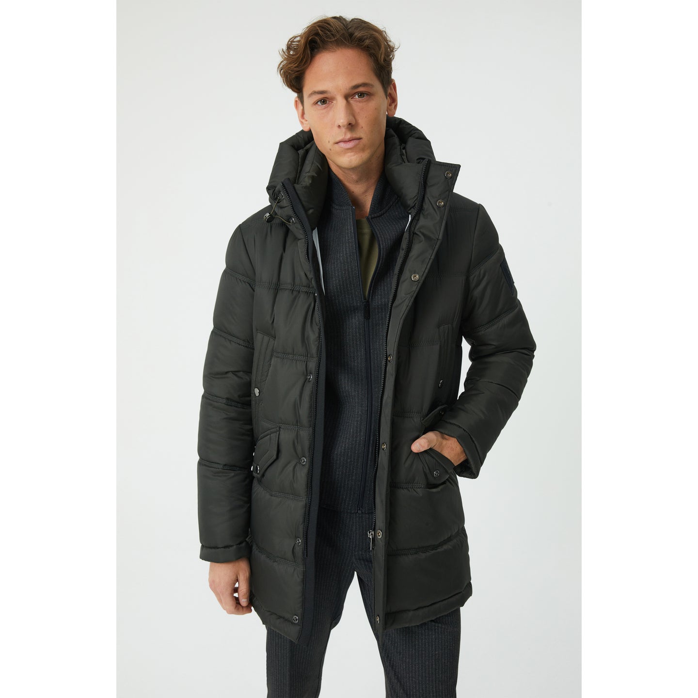 Khaki Camel Wool Fill Parka